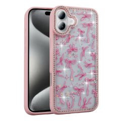 iPhone 16 Plus Kılıf Taşlı ve Simli Tasarım Azra Kapak