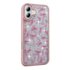 iPhone 16 Plus Kılıf Taşlı ve Simli Tasarım Azra Kapak