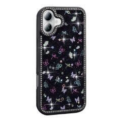 iPhone 16 Plus Kılıf Taşlı ve Simli Tasarım Azra Kapak