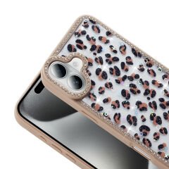 iPhone 16 Plus Kılıf Taşlı ve Simli Tasarım Azra Kapak