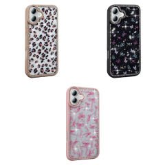 iPhone 16 Plus Kılıf Taşlı ve Simli Tasarım Azra Kapak