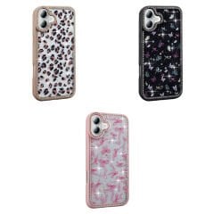 iPhone 16 Kılıf Taşlı ve Simli Tasarım Azra Kapak