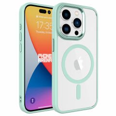 iPhone 15 Pro Max Kılıf Wireless Şarj Özellikli Krom Magsafe Silikon Kapak Kılıf