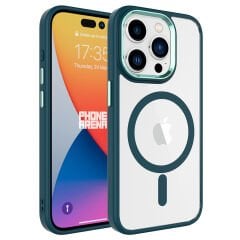 iPhone 15 Pro Max Kılıf Wireless Şarj Özellikli Krom Magsafe Silikon Kapak Kılıf