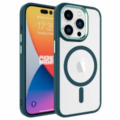 iPhone 15 Pro Max Kılıf Wireless Şarj Özellikli Krom Magsafe Silikon Kapak Kılıf