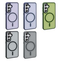 Samsung Galaxy S24 Plus Kılıf Magsafe Şarj Özellikli Mat Arka Yüzey Sio Kapak