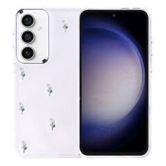 Samsung Galaxy S23 FE Kılıf Airbag Tasarımlı Simli Şeffaf Kutup Kapak