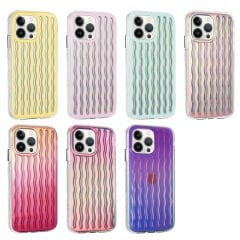 iPhone 14 Pro Max Kılıf Kabartmalı Dalga Tasarımlı Silikon  İsmira Kapak