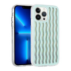 iPhone 14 Pro Max Kılıf Kabartmalı Dalga Tasarımlı Silikon  İsmira Kapak