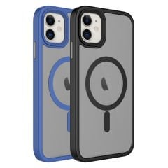 iPhone 12 Kılıf Mat Arka Yüzey Wireless Şarj Özellikli Flet Magsafe Kapak Kılıf