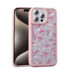 iPhone 15 Pro Kılıf Taşlı ve Simli Tasarım Azra Kapak