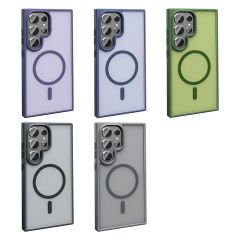 Samsung Galaxy S24 Ultra Kılıf Magsafe Şarj Özellikli Mat Arka Yüzey Sio Kapak