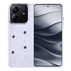 Xiaomi Redmi Note 14 4G Kılıf Airbag Tasarımlı Simli Şeffaf Kutup Kapak