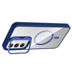 Samsung Galaxy S25 FE Kılıf Standlı ve Kamera Lens Hediyeli M-Safe Şarj Özellikli Etro Kapak