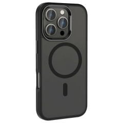 iPhone 16 Pro Max Kılıf Magsafe Şarj Özellikli Parlak Kamera Çerçeveli Kost Kapak