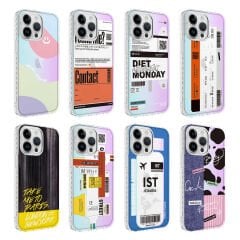 iPhone 14 Pro Max Kılıf Airbag Kenarlı Renkli Desenli Silikon Elegans Kapak