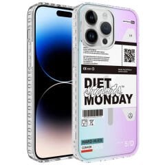 iPhone 14 Pro Max Kılıf Airbag Kenarlı Renkli Desenli Silikon Elegans Kapak