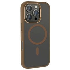 iPhone 16 Pro Kılıf Magsafe Şarj Özellikli Parlak Kamera Çerçeveli Kost Kapak