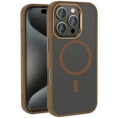 iPhone 16 Pro Kılıf Magsafe Şarj Özellikli Parlak Kamera Çerçeveli Kost Kapak