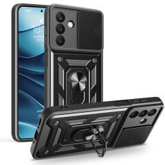 Samsung Galaxy A26 Kılıf Magnetik Standlı Kamera Korumalı Sürgülü Vega Kapak