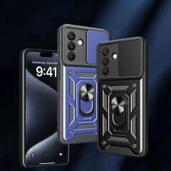 Samsung Galaxy A26 Kılıf Magnetik Standlı Kamera Korumalı Sürgülü Vega Kapak