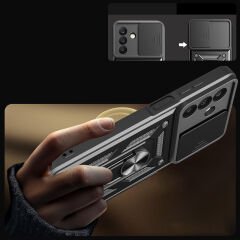 Samsung Galaxy A26 Kılıf Magnetik Standlı Kamera Korumalı Sürgülü Vega Kapak