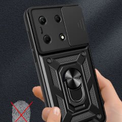 İnfinix Note 30 VIP Kılıf Magnetik Standlı Kamera Korumalı Sürgülü Vega Kapak