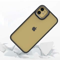 iPhone 11 Kılıf Flora Kamera Çıkıntılı Arkası Şeffaf Köşeleri Parlak Renkli Işlemeli Flora Kapak
