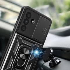 Samsung Galaxy A36 Kılıf Magnetik Standlı Kamera Korumalı Sürgülü Vega Kapak