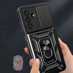 Samsung Galaxy A36 Kılıf Magnetik Standlı Kamera Korumalı Sürgülü Vega Kapak