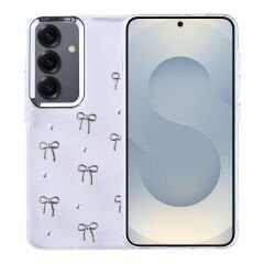 Samsung Galaxy S25 Kılıf Airbag Tasarımlı Simli Şeffaf Kutup Kapak