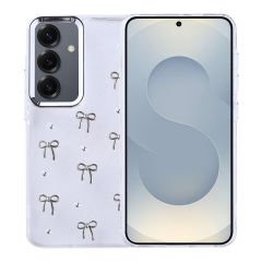 Samsung Galaxy S25 Kılıf Airbag Tasarımlı Simli Şeffaf Kutup Kapak