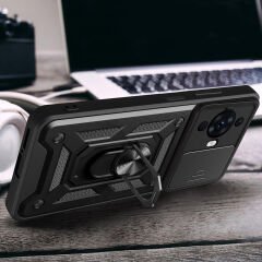 Huawei Nova 12S Kılıf Magnetik Standlı Kamera Korumalı Sürgülü Vega Kapak