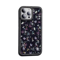 iPhone 14 Pro Kılıf Taşlı ve Simli Tasarım Azra Kapak