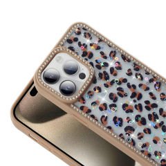 iPhone 14 Pro Kılıf Taşlı ve Simli Tasarım Azra Kapak