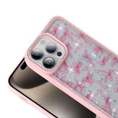 iPhone 14 Pro Kılıf Taşlı ve Simli Tasarım Azra Kapak