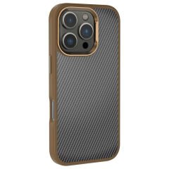 iPhone 16 Pro Kılıf Karbon Fiber Görünümlü Parlak Kamera Çerçeveli Venus Kapak