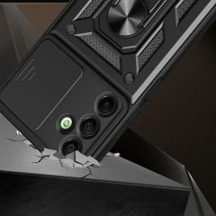 Samsung Galaxy A16 Kılıf Magnetik Standlı Kamera Korumalı Sürgülü Vega Kapak