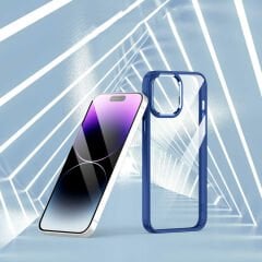 iPhone 14 Pro Max Kılıf Kamera Çıkıntılı Arkası Şeffaf Köşeleri Parlak Renkli Işlemeli Flora Kapak