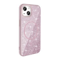 iPhone 11 Kılıf Magsafe Şarj Özellikli Parlayan Simli Okso Kapak