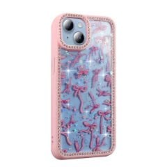 iPhone 14 Kılıf Taşlı ve Simli Tasarım Azra Kapak