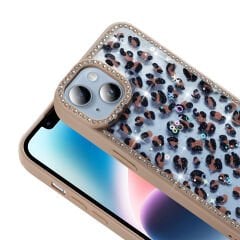 iPhone 14 Kılıf Taşlı ve Simli Tasarım Azra Kapak