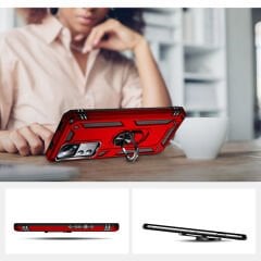 Xiaomi Mi 12T Pro Kılıf Vega Tank Sert Yüzüklü Standlı Zırh Koruma Kapak