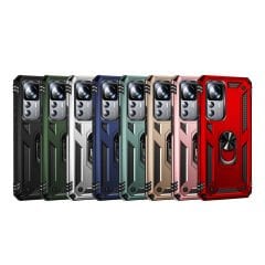 Xiaomi Mi 12T Pro Kılıf Vega Tank Sert Yüzüklü Standlı Zırh Koruma Kapak