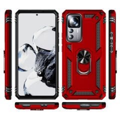 Xiaomi Mi 12T Pro Kılıf Vega Tank Sert Yüzüklü Standlı Zırh Koruma Kapak