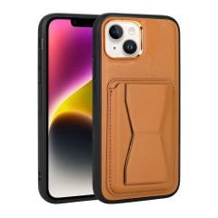 iPhone 14 Kılıf Kartlıklı Standlı ​Pu Deri Memo Kapak