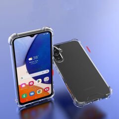 Samsung Galaxy A14 Kılıf Nitro Anti Shock Darbe Emici Köşe Korumalı Şeffaf Silikon Kapak