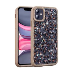 iPhone 11 Kılıf Taşlı ve Simli Tasarım Azra Kapak