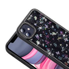 iPhone 11 Kılıf Taşlı ve Simli Tasarım Azra Kapak