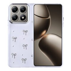 Xiaomi 14T Kılıf Airbag Tasarımlı Simli Şeffaf Kutup Kapak